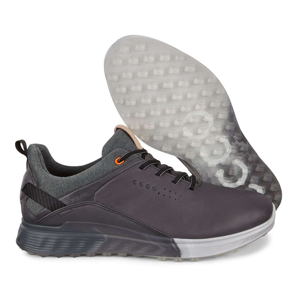 Zapatos De Golf Hombre - ECCO S-Three Spikeless - Grises Oscuro - FWO947513